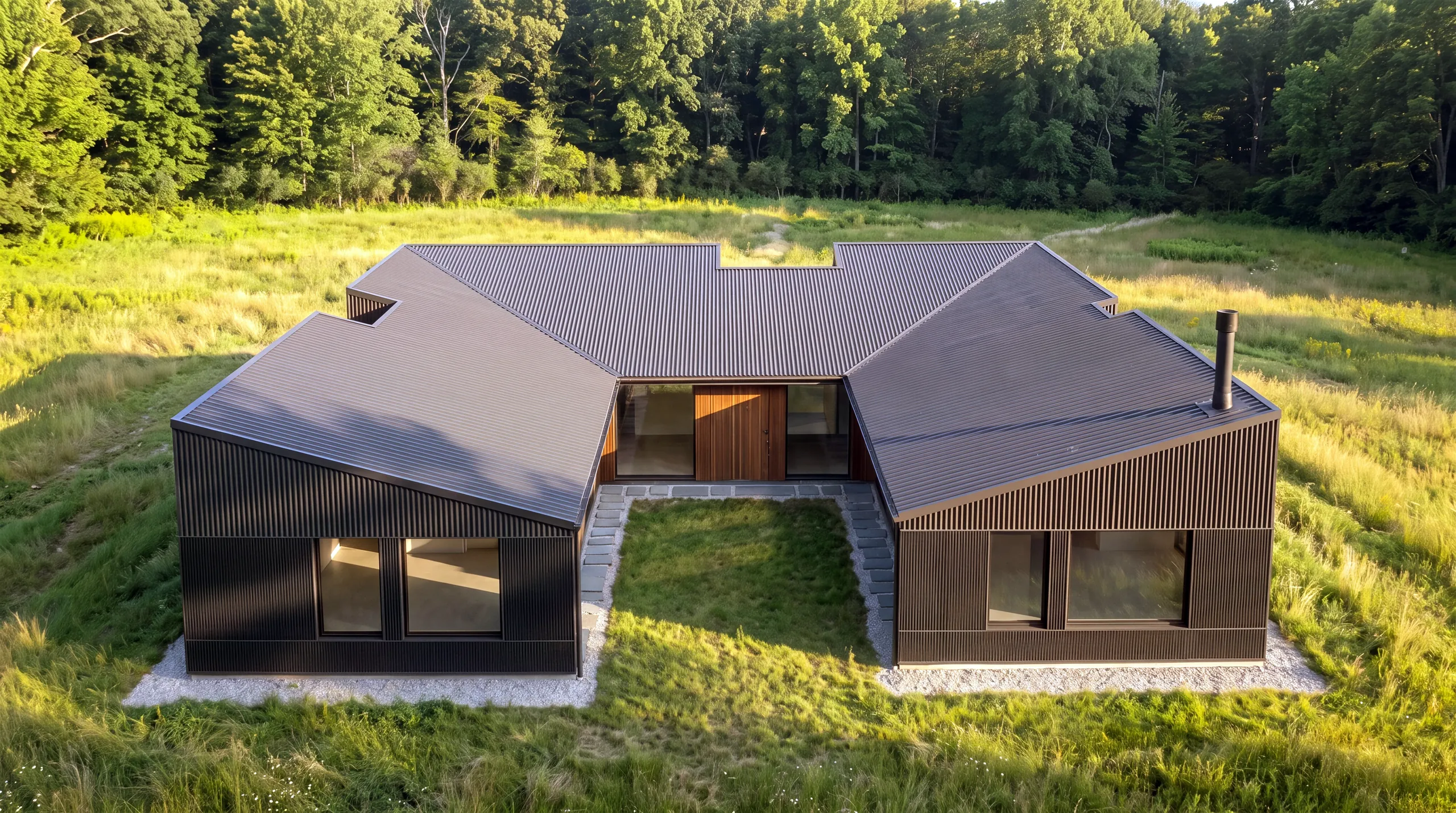 HighFell from above — three wings wrapping the open courtyard at the center