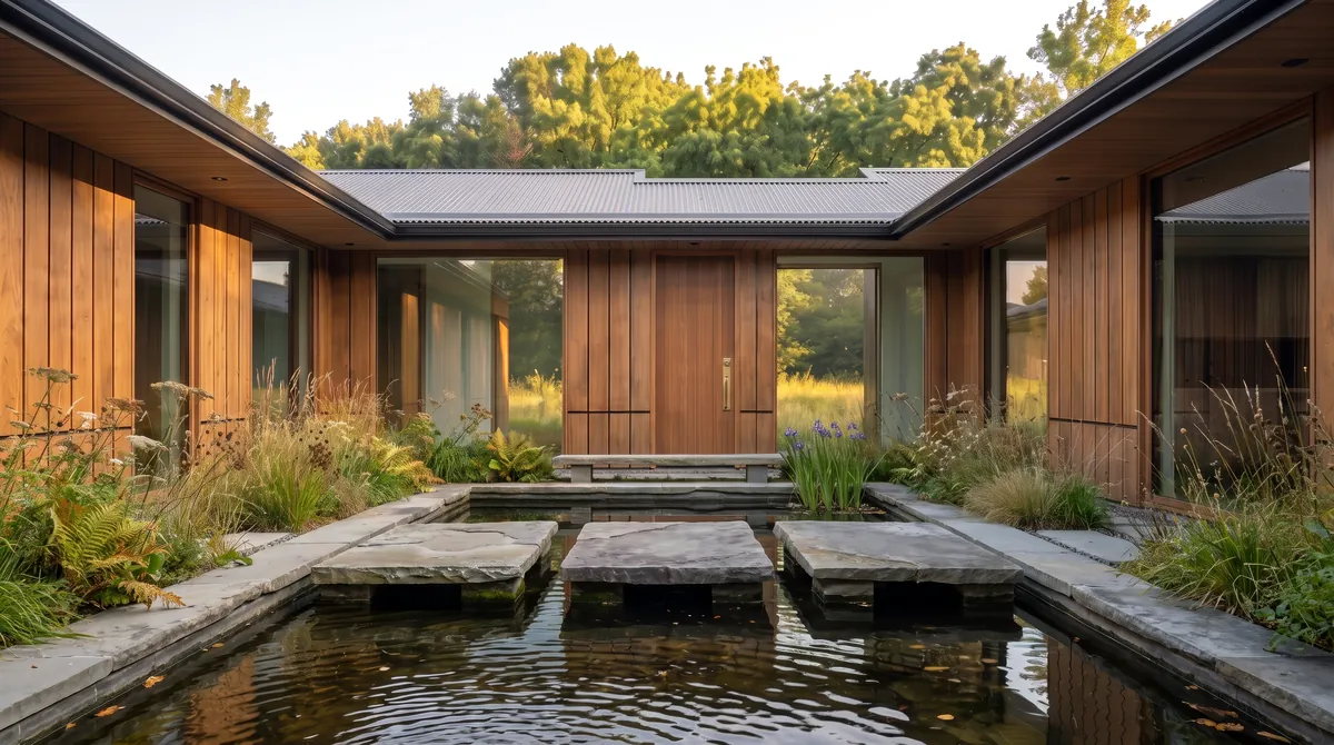 Reflection — the walk on water, the courtyard mirror in daylight